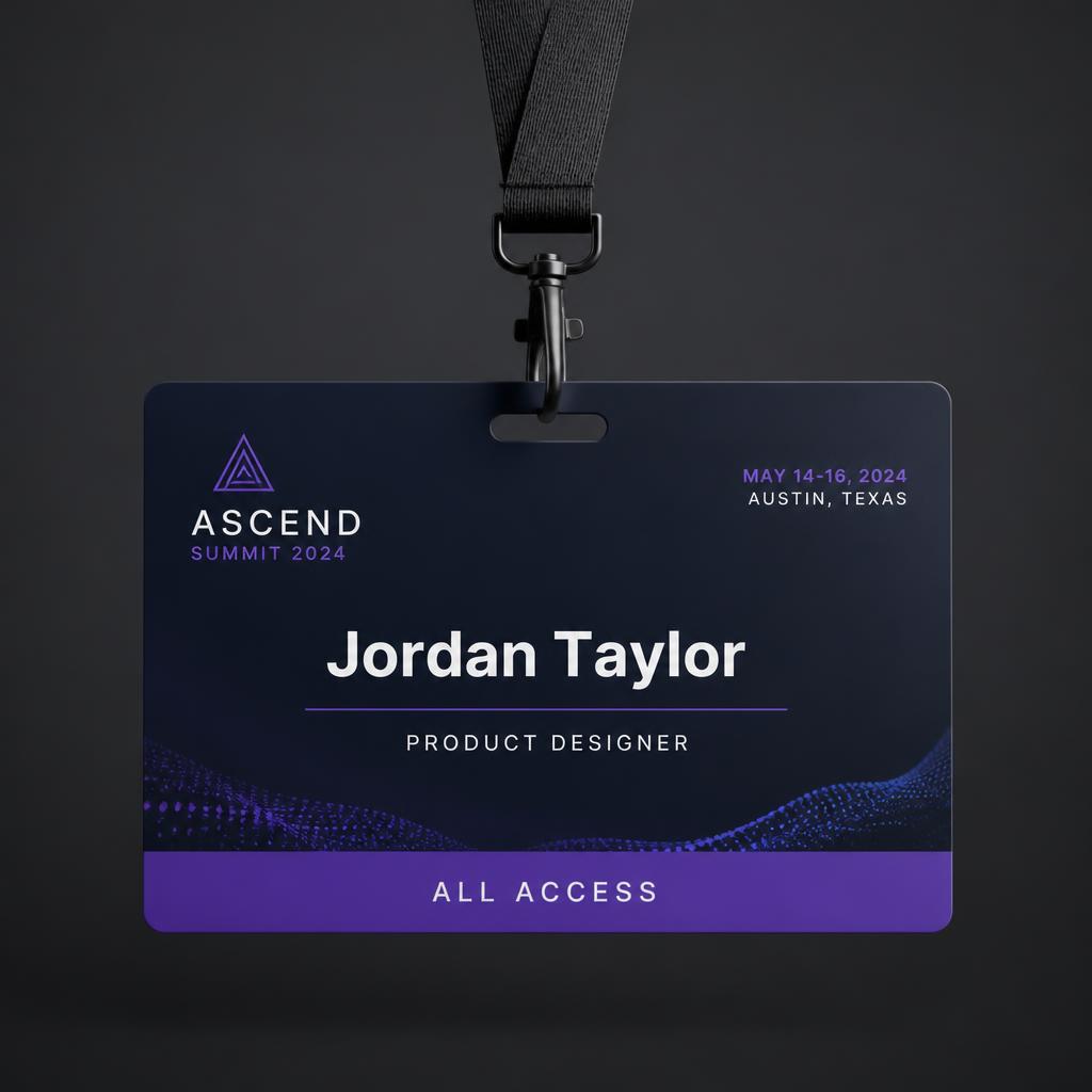 Large Event Badge custom printed badge preview