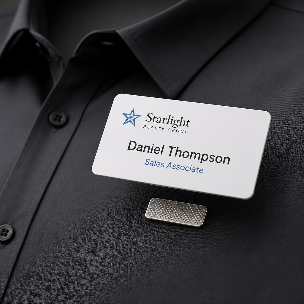 Magnetic Name Tag custom printed badge preview