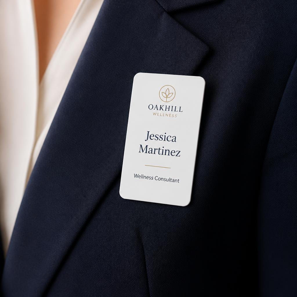 Vertical Name Tag custom printed badge preview