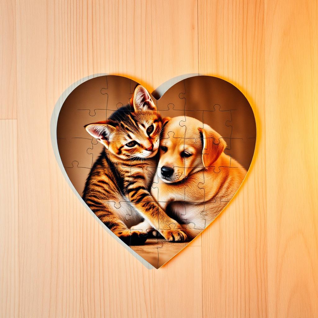 Heart photo puzzle — Furry friends