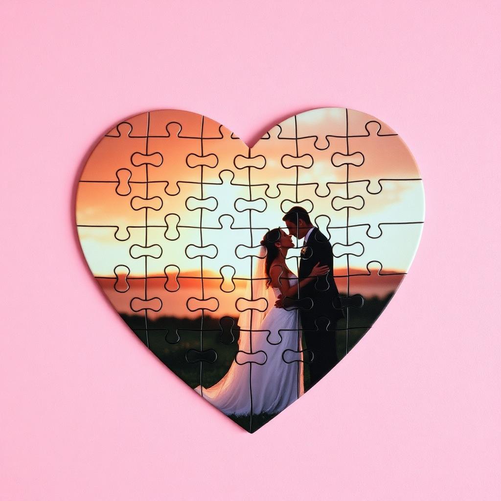 Heart photo puzzle — Wedding day